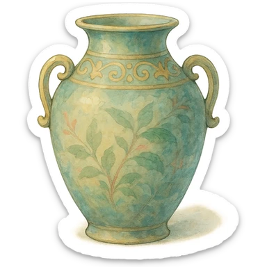 a vase ghibli style sticker