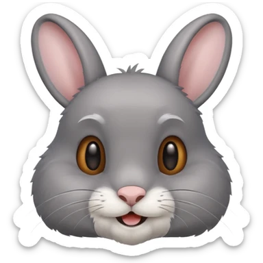 Head of a grey rabbit, smilling
 sticker