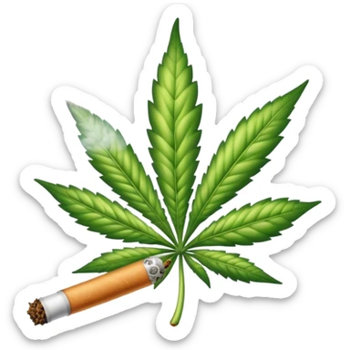 marihuana joint lit sticker