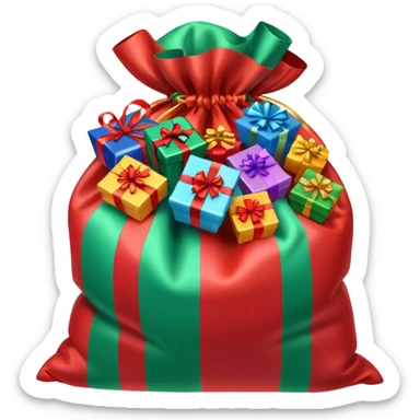 Christmas gift sack opened sticker