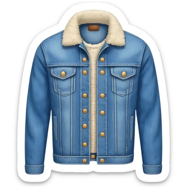 denim jacket with sherpa  sticker