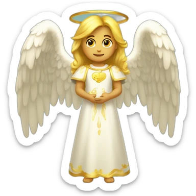 Angel dorado con alas extendidas sticker