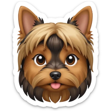 a Yorkshire Terrier face with ponytail  sticker