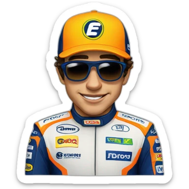 lando norris with cap sticker