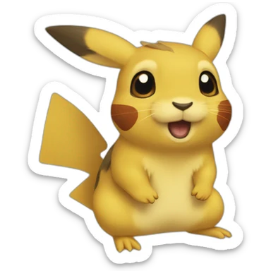 Pika qui boit du tee  sticker