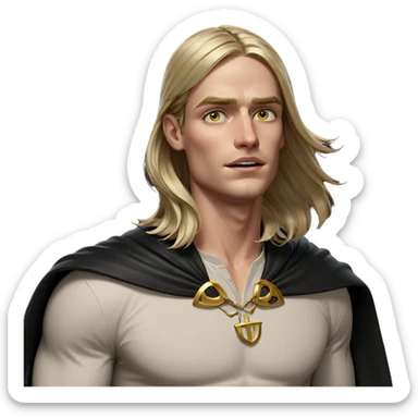 blonde boy in a cape sticker