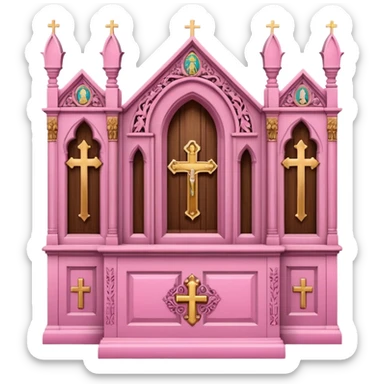 make a catholic confessional with very girly pink tones. sticker