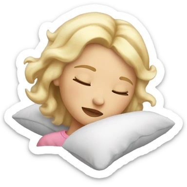 pretty blonde girl napping on pilloe sticker