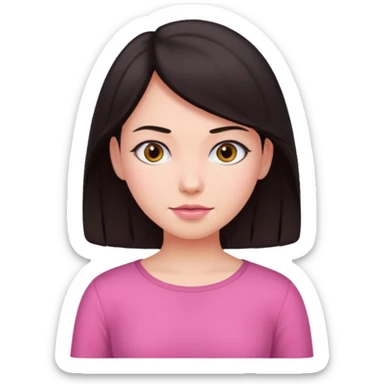 Girl with dark hair, pink top , fair skin sticker