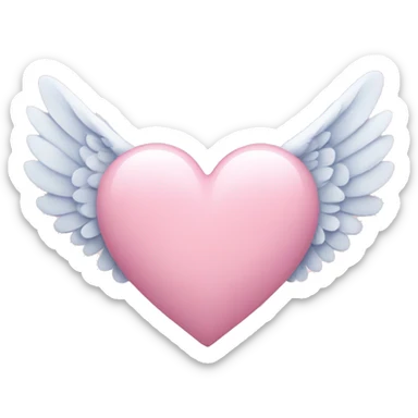 Pastel pink heart with wings sticker