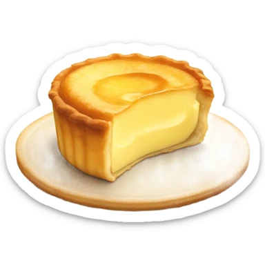 Small round vanilla flan made from a puff pastry sticker