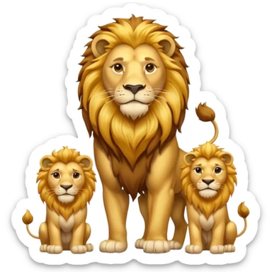 lion family, Father, full body. sticker