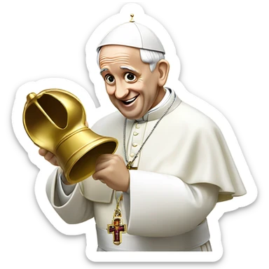 pope francis ringing bell sticker