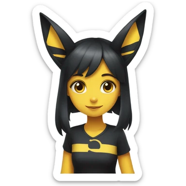 Girl next to umbreon Pokemon sticker