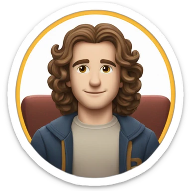 Eddie Munson Joseph Quinn with curled long hair stranger things sticker