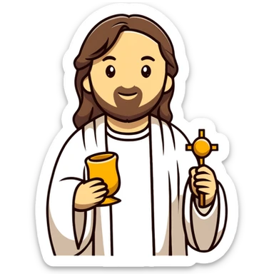 Jesus with the Eucharist at Mass sticker