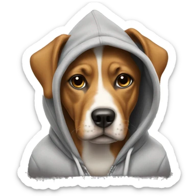 Dog wearing hoodie  sticker