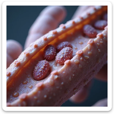 hyperrealistic and scientific 4K representation of fatty acid pathway from cell membrane to mitochondrion, with transport protein details sticker