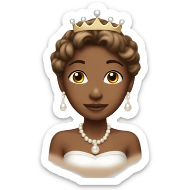 brown princess with pretty pearl crown  sticker