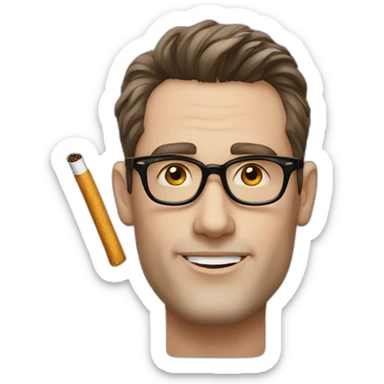 Xavier Dupont de Ligonès lunettes et sa cigarette sticker