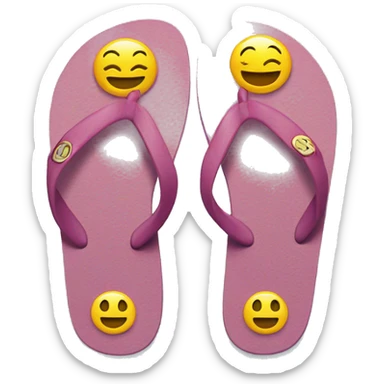smiley with dollar eyes symbol  changed  to flip flops  sticker