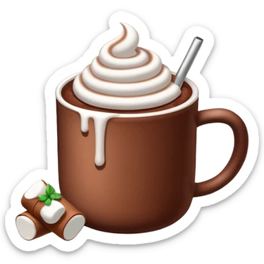 hot cocoa with marshmellows sticker
