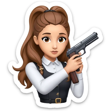 ariana grande holding a gun sticker