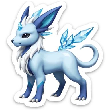 Snowy Flakey Scaly Absol-Glaceon-Suicune-Amaura-Dialga-fusion sticker