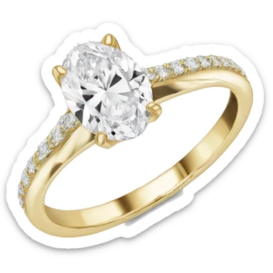 Oval solitire engagement ring yellow gold sticker