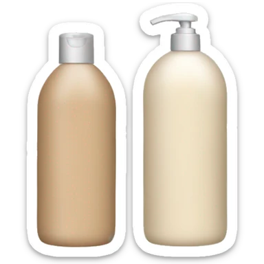 hair shampoo and conditioner bottle beige sticker