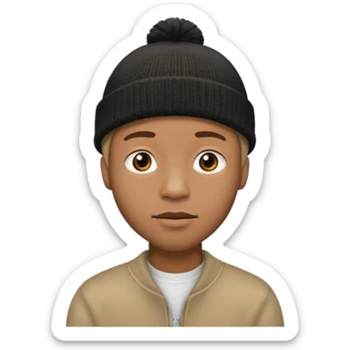 Sassy black man with a light brown beanie on  sticker