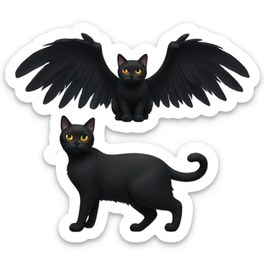 black cat with wings sticker