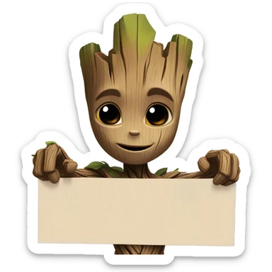 Groot Holding a sign saying i love you  sticker