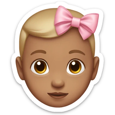 Baby pink bow sticker