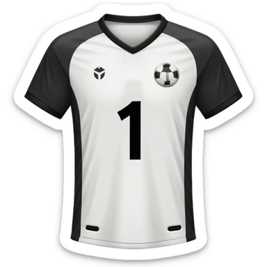 White and black soccer jersey with number 1 sticker