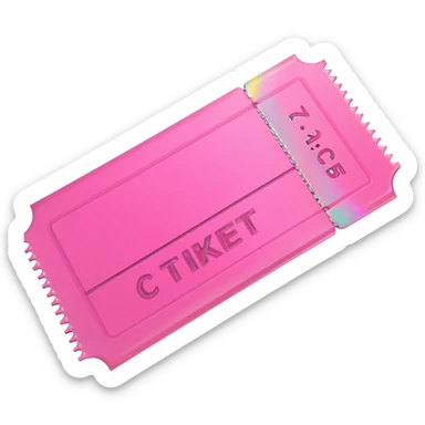 Pink concert ticket sticker