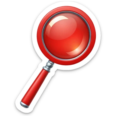 RED Magnifying Glass sticker
