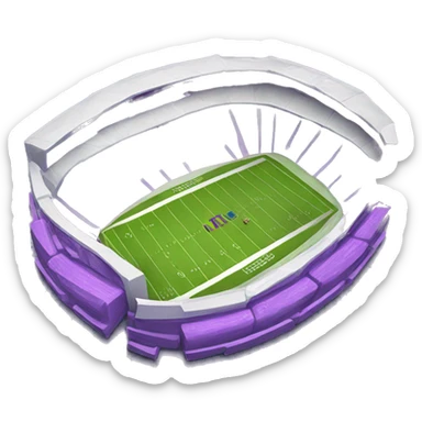 small stadium with purple end zones sticker