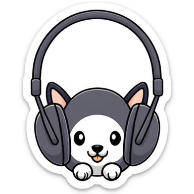 white winter ear muffs, cozy and fluffy sticker