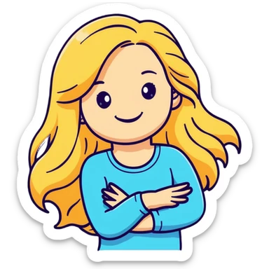 Nice blond girl with long hair  sticker