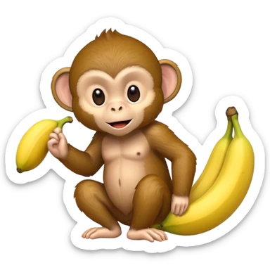 a monkey with a banana  sticker