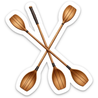 Only two rowing oars crossing emoji no water or boat just oars  sticker