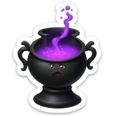black cauldron with potion sticker