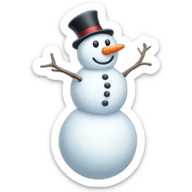 full body snowmen kiss hug sticker