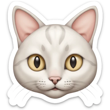 autistic cat that is white with grey ears side eyeing  sticker