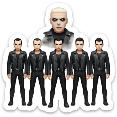 Whole rammstein band standing as a group sticker