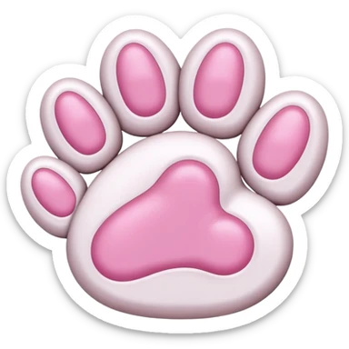 cat paw, cute feline foot with pink paw pads sticker