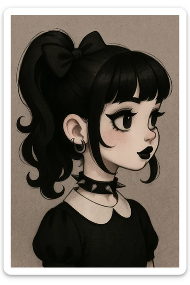 cute goth  profile girl sticker