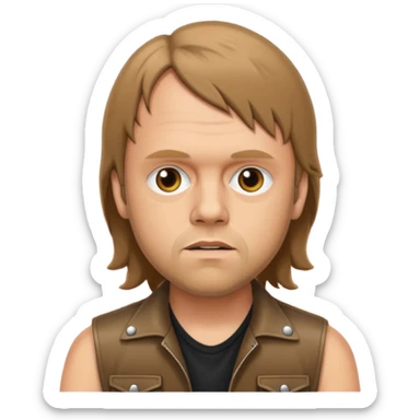Lars ulrich in the 80s, (brown mullet, young) sticker