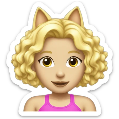 hot catgirl blonde swim suit sticker